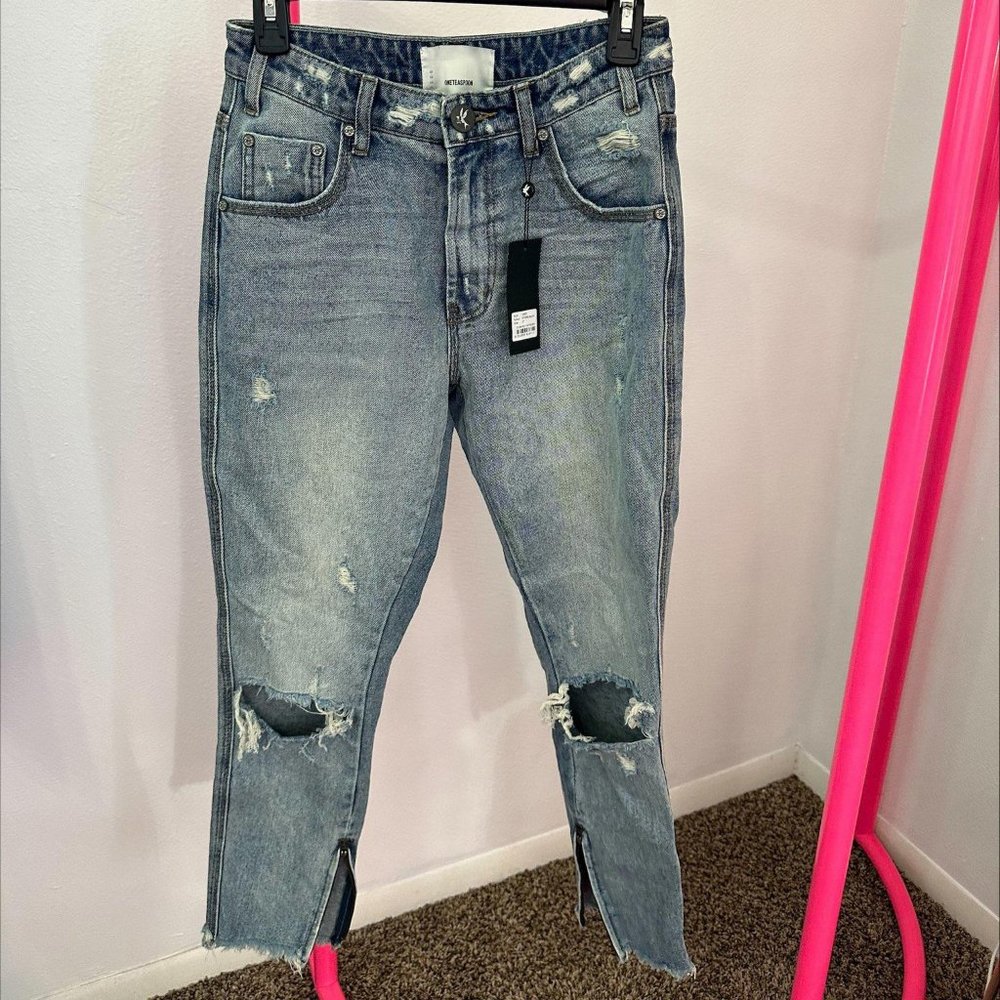 ONE TEASPOON DISTRESSED HIGH WAIST JEANS SIZE 27